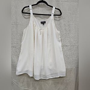 Lane Bryant Women's Ivory Cream ChiffonStrappy Camisole Tank Top Size 26